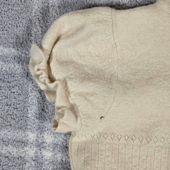 Juicy Couture Y2k Cream ButtonDown Cardigan Ruffles Wool Cashmere Women Size XL - Picture 6 of 9